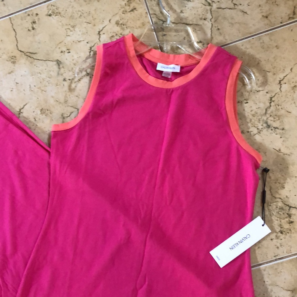 NWT Hot Pink Calvin Klein Maxi Stretch Dress, S
